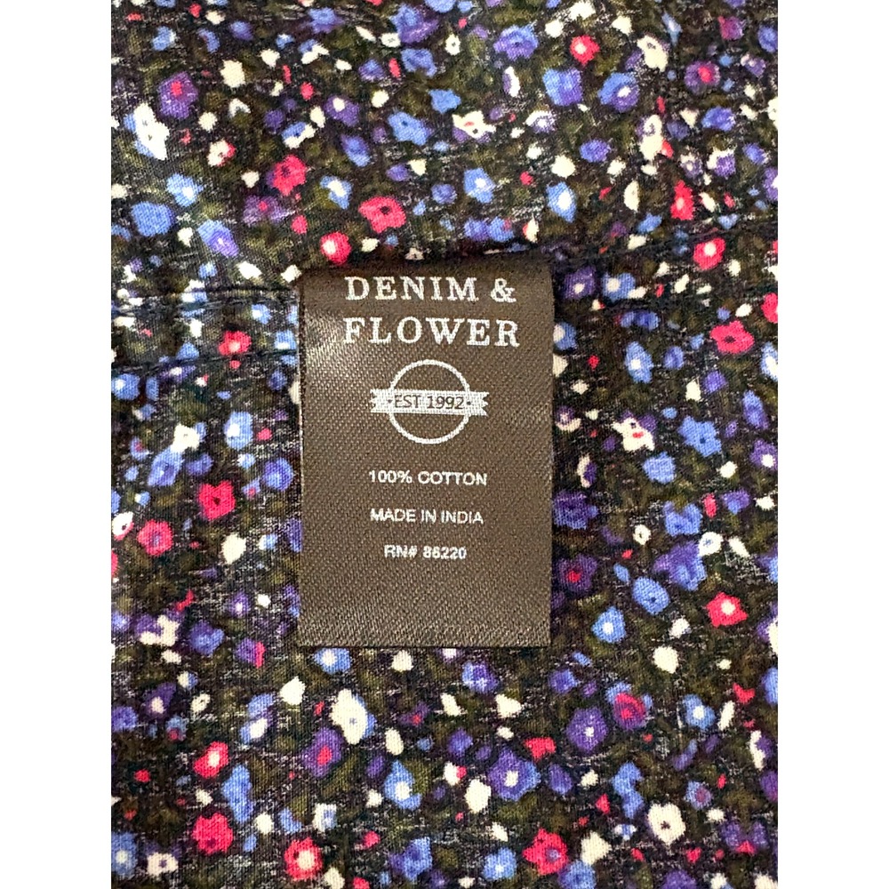 Denim & Flower Colorful Men's Button Down Long Sleeve Shirt, Size S - Picture 5 of 6
